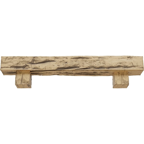 Kit W/ Alamo Corbels, NaturaL Pine, 6H X 10D X 60W Riverwood Faux Wood Fireplace ManteL